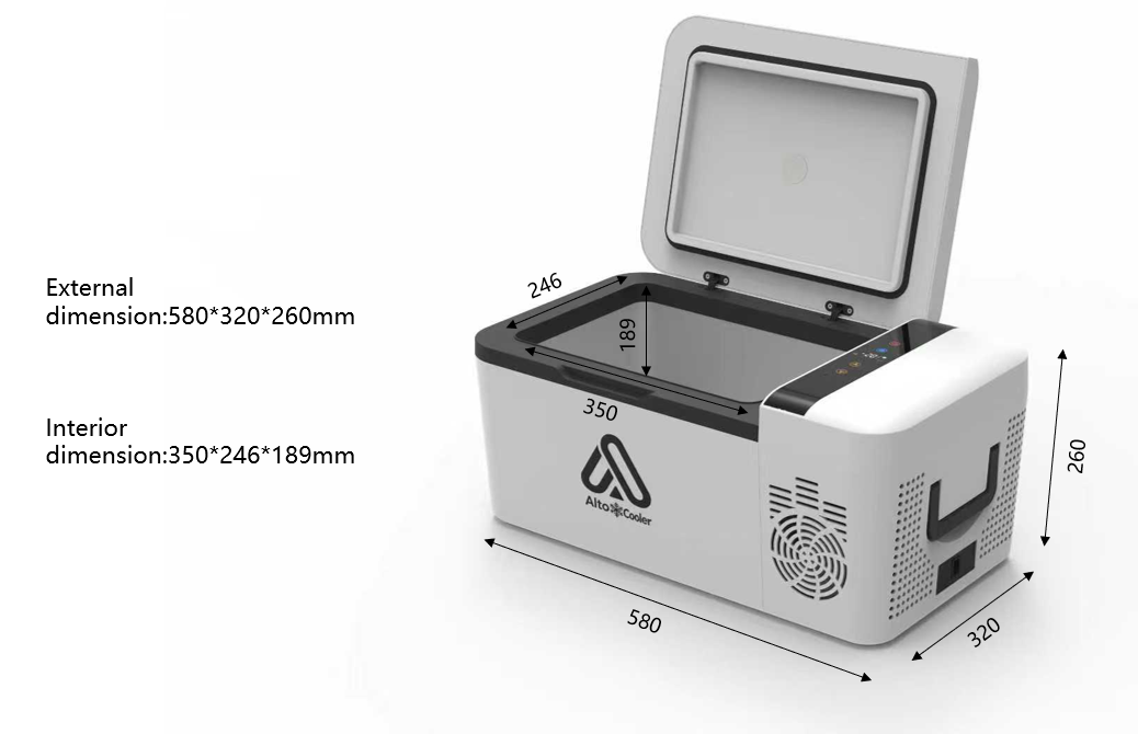 Alto Cooler Kompressor Køleboks Hvid - 15 liter