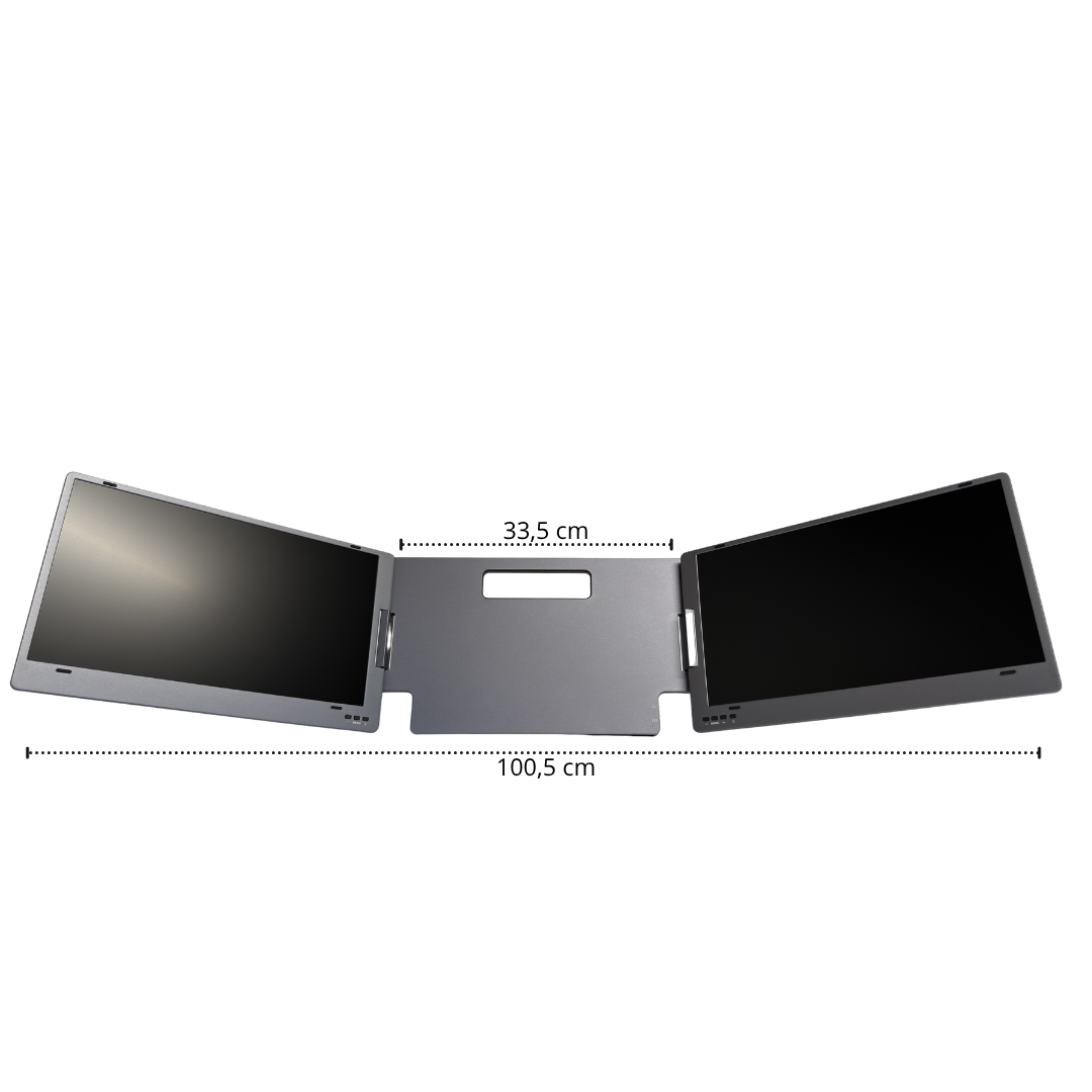 14" aufgeklappt